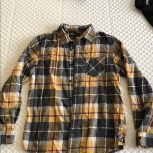 Men’s Medium Vans Yellow and Black Flannel